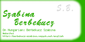 szabina berbekucz business card